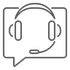 Headset in a dialog bubble icon