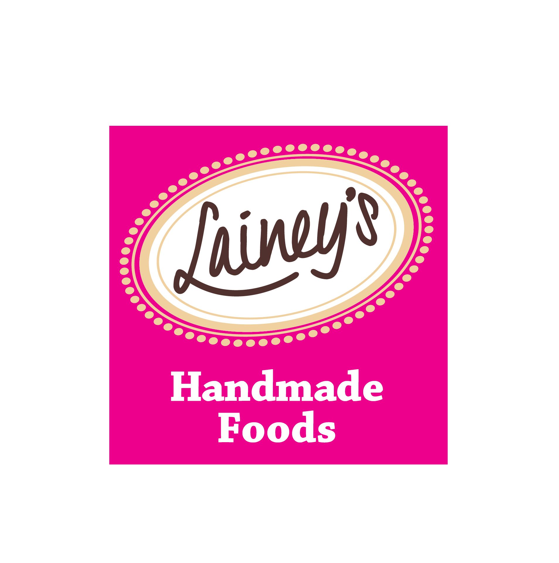 Pink square logo with 