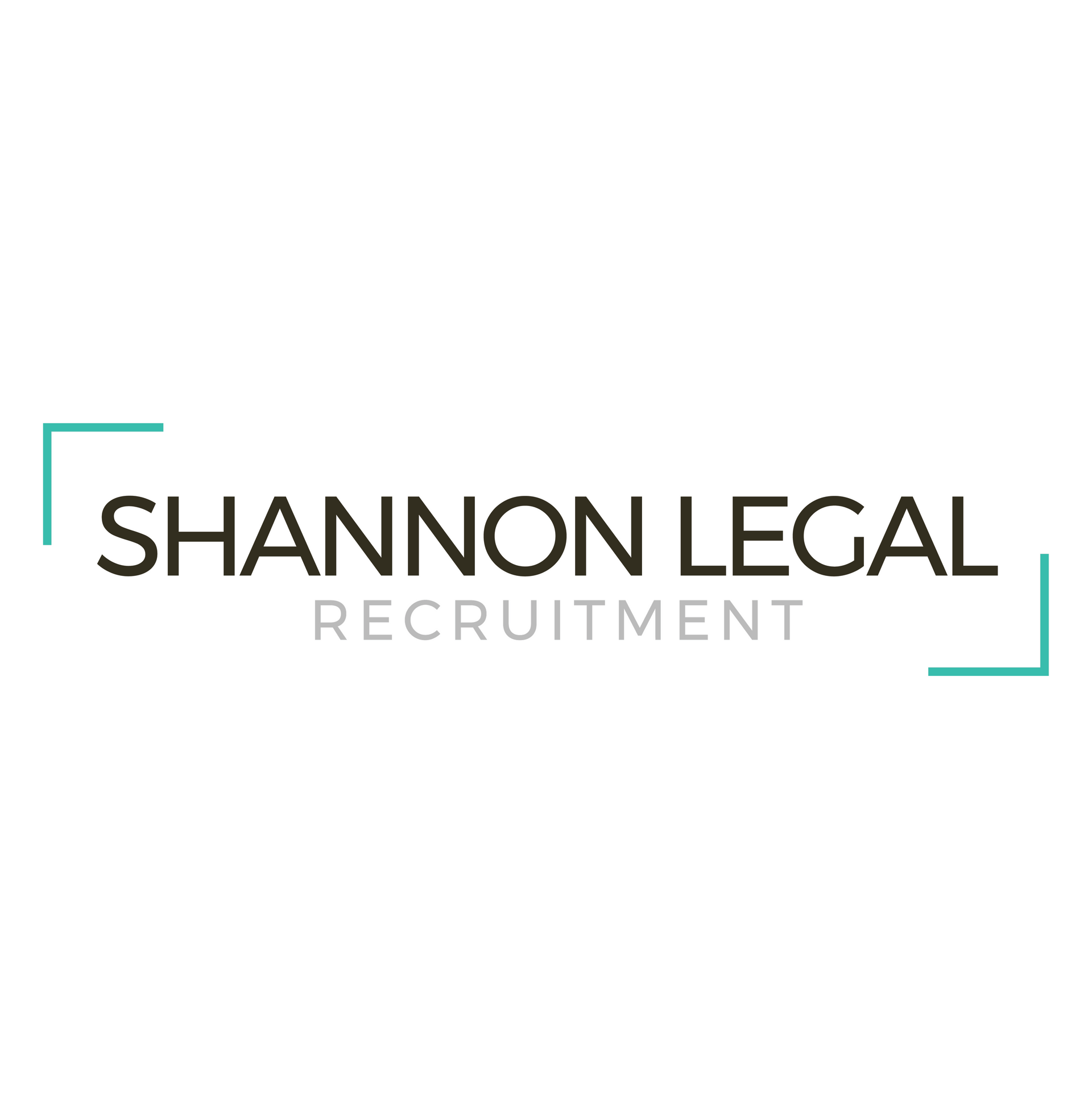 Shannon Legal Recruitment logo: Black text with teal square brackets.