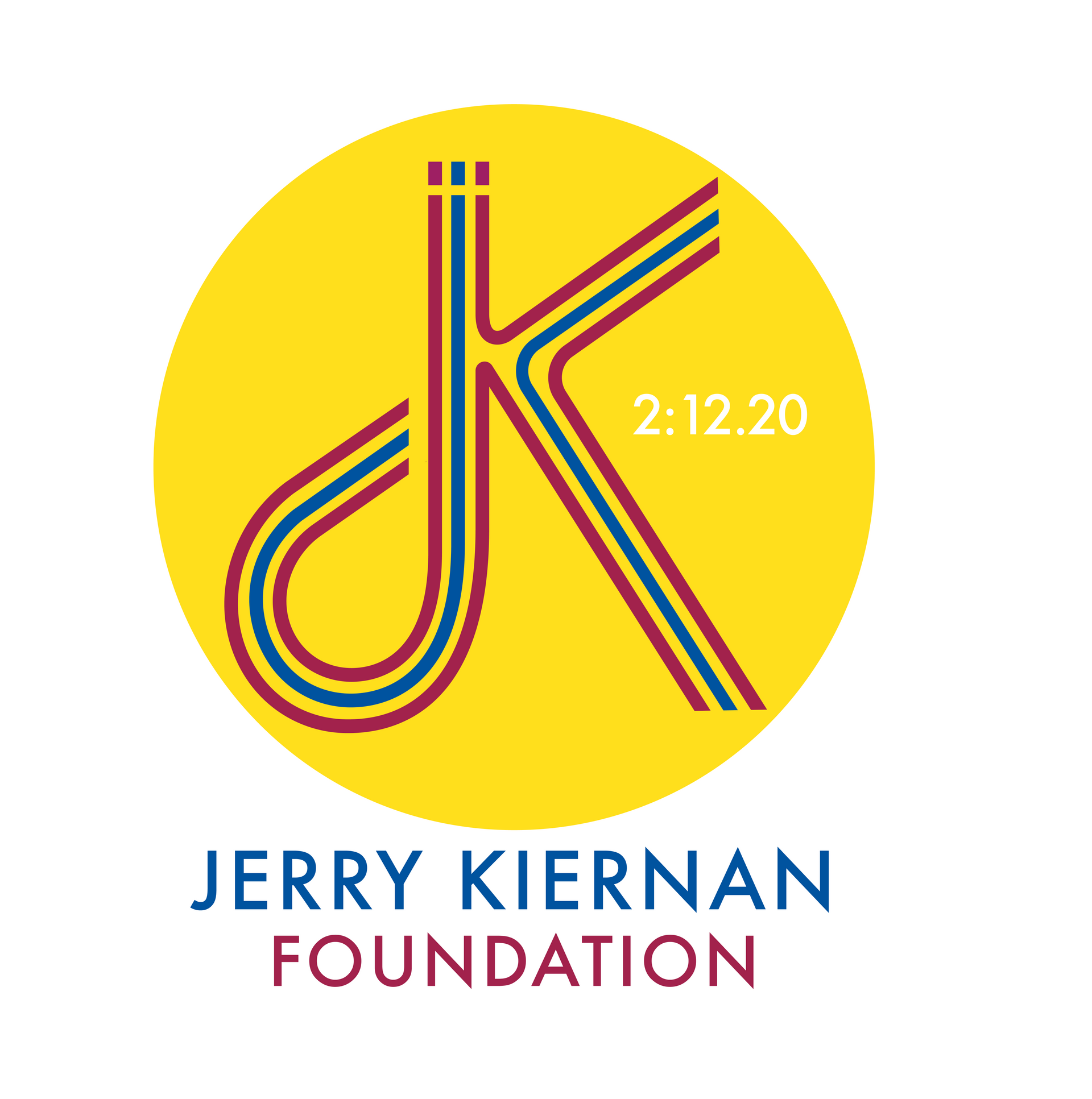 Logo for Jerry Kiernan Foundation: yellow circle with 