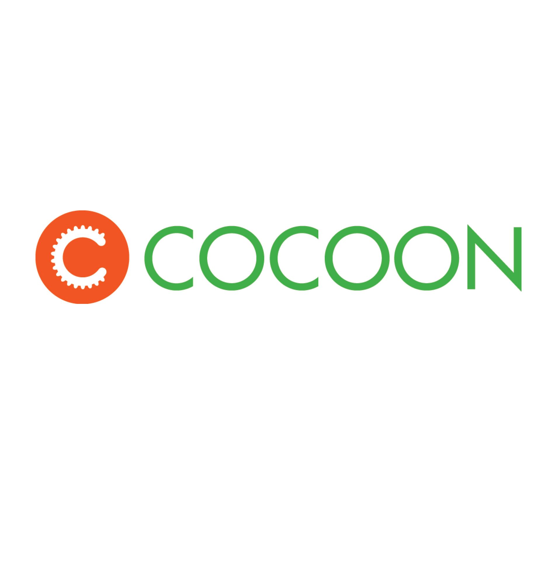 Logo for Cocoon, featuring a stylized orange 