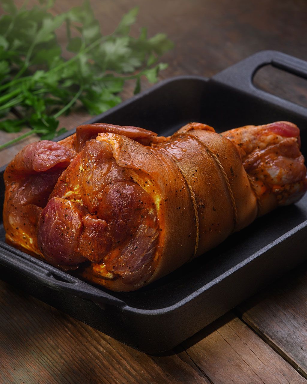 Pork shank in beer marinade