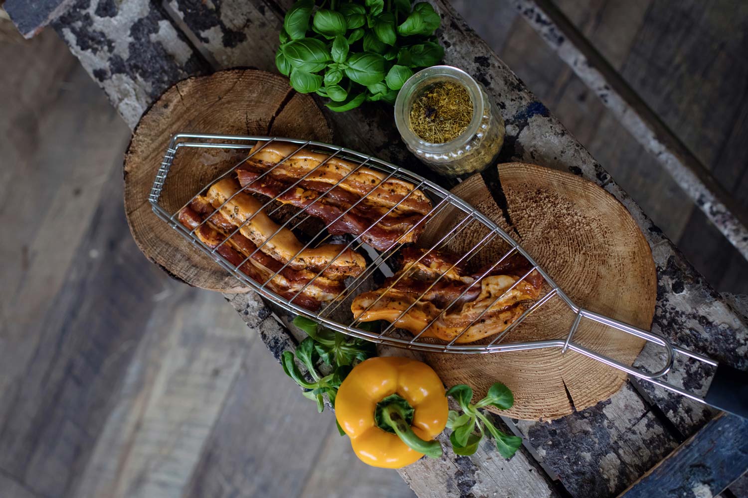 Pork bacon with marinol