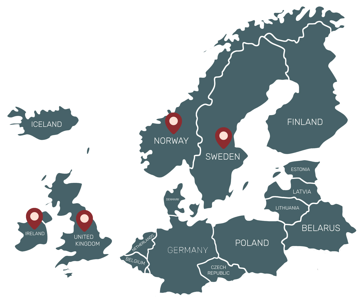 Eksportuojame į Norvegija, Švedija, Anglija ir Airija