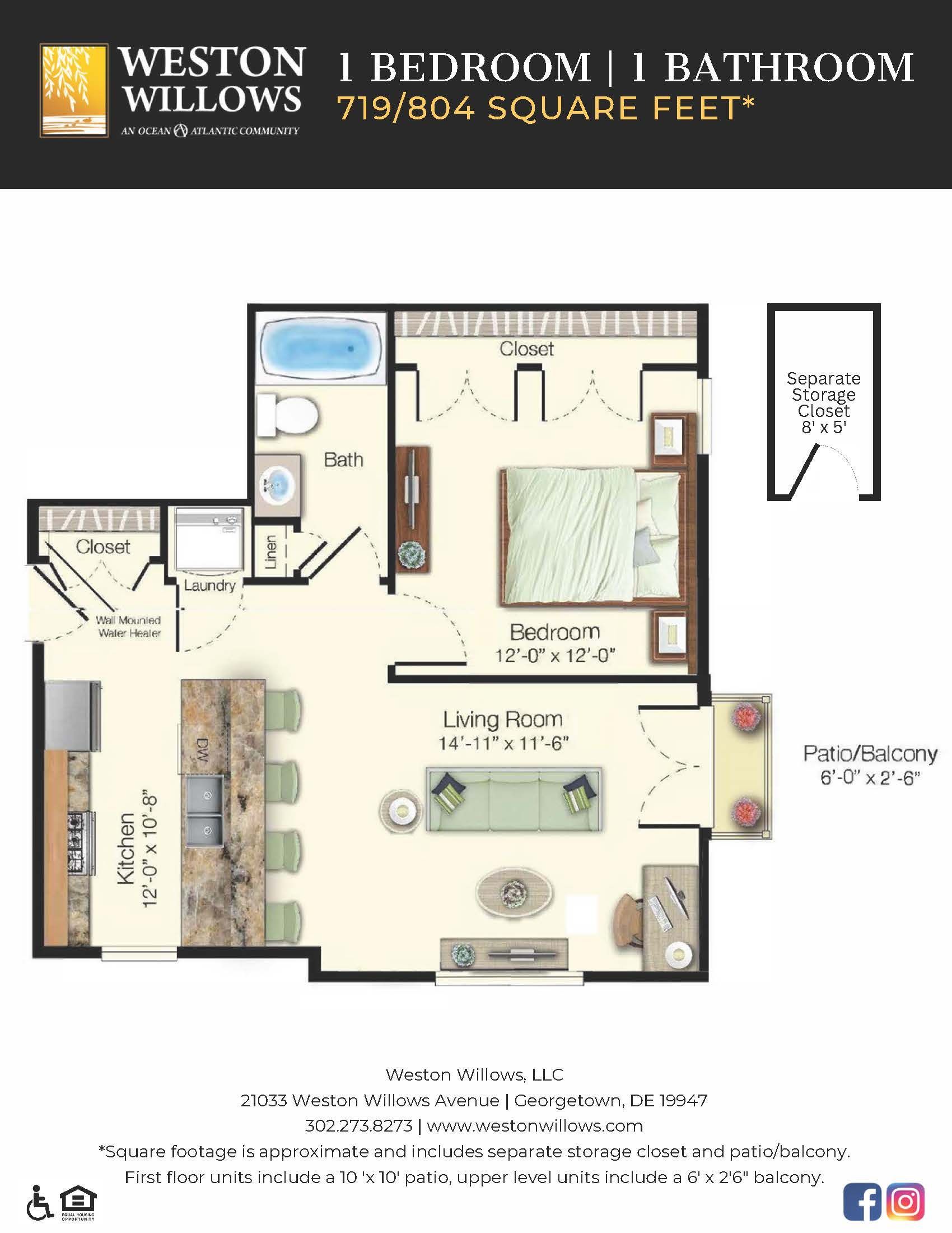 1 Bedroom Floor Plan