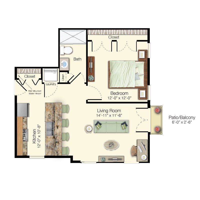1 Bedroom Floor Plan