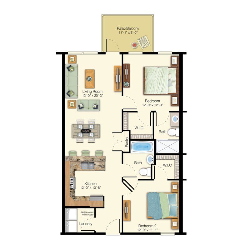 2 Bedroom Floor Plan