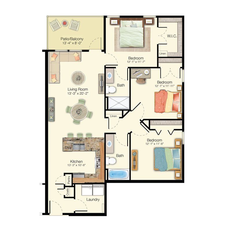 3 Bedroom Floor Plan