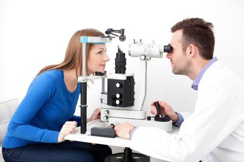 Optometrist performing visual field test - Eye Care Center in Holicong, PA