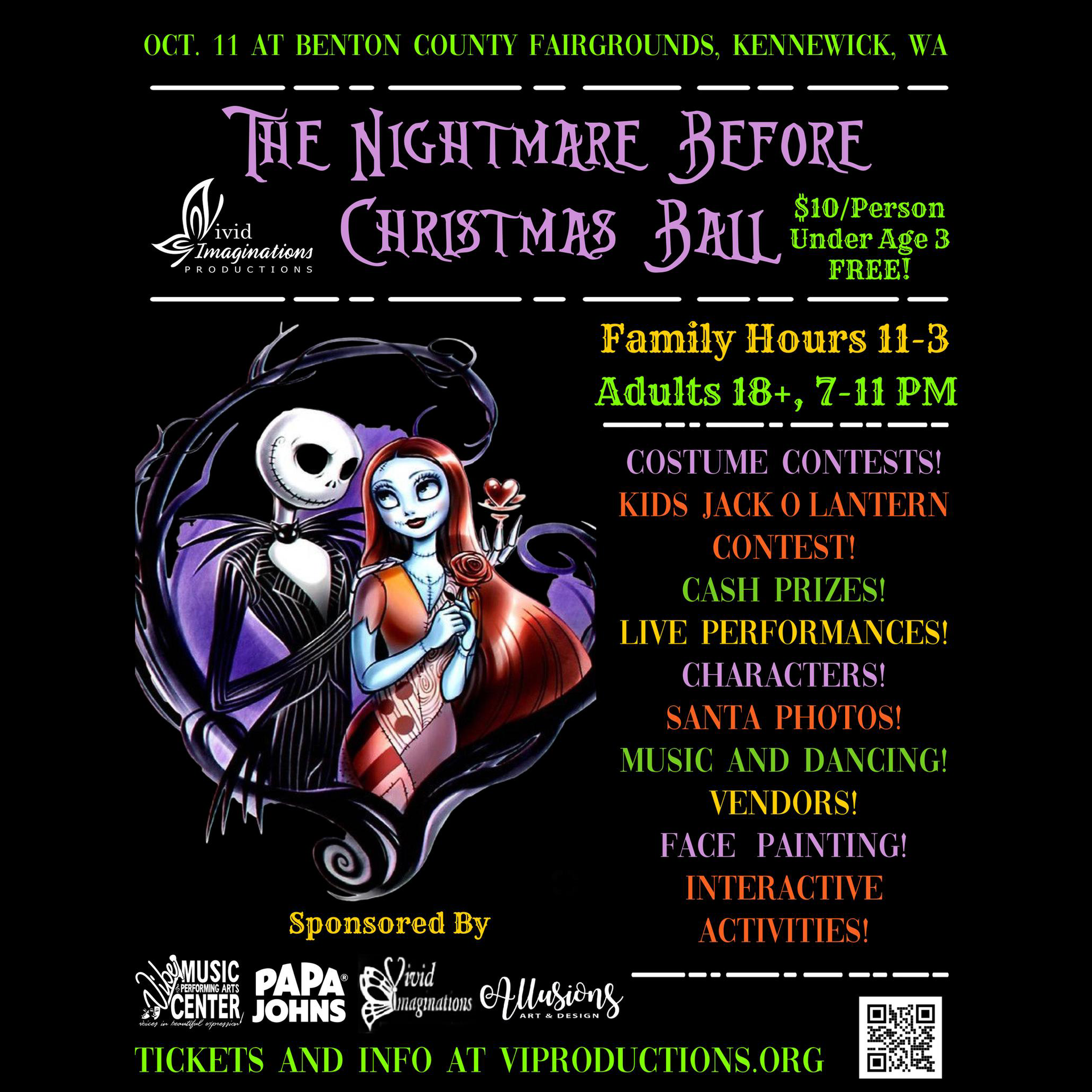 The Nightmare Before Christmas Ball invite flyer