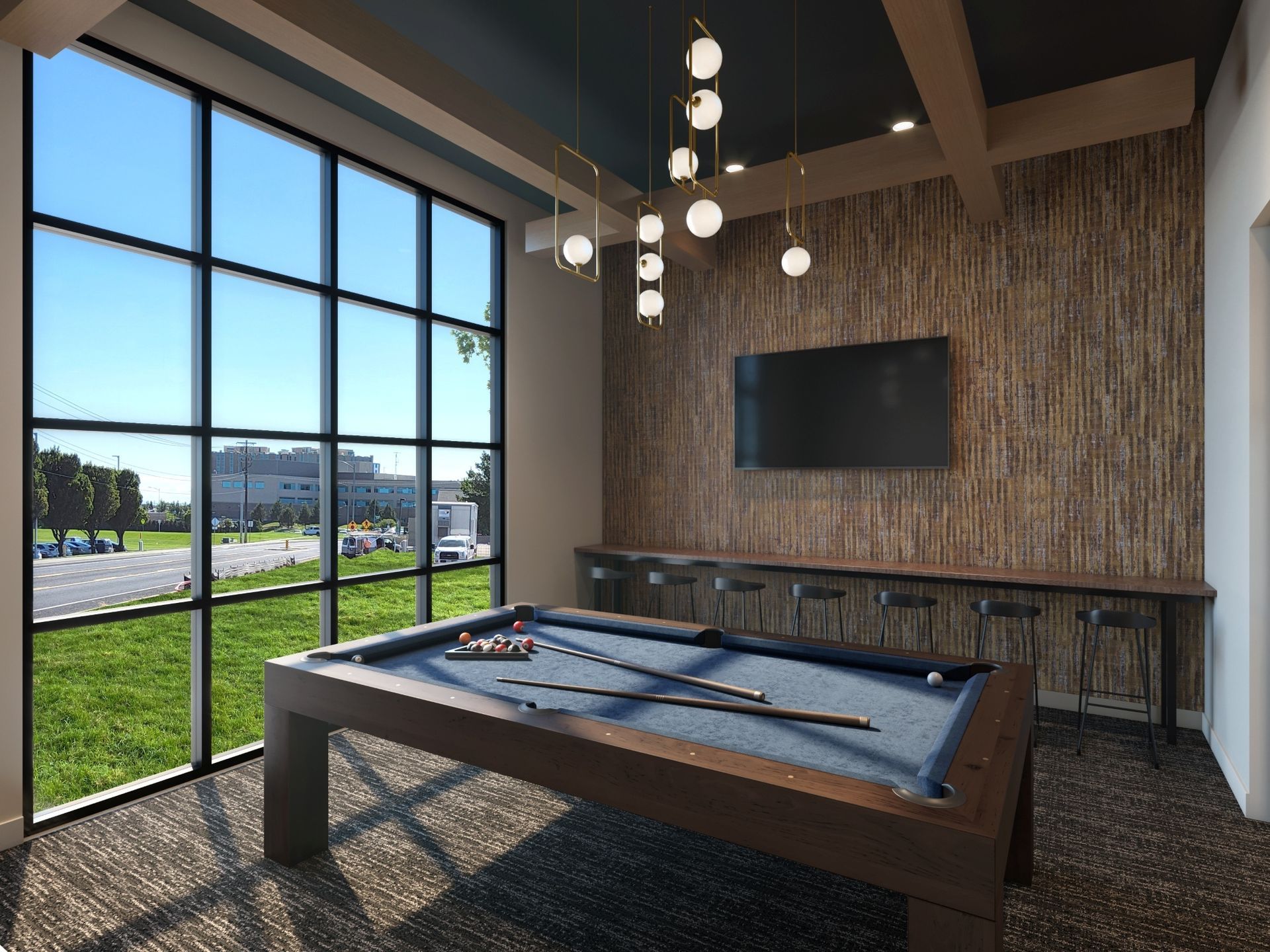 Game room featuring a billiards table and shuffleboard