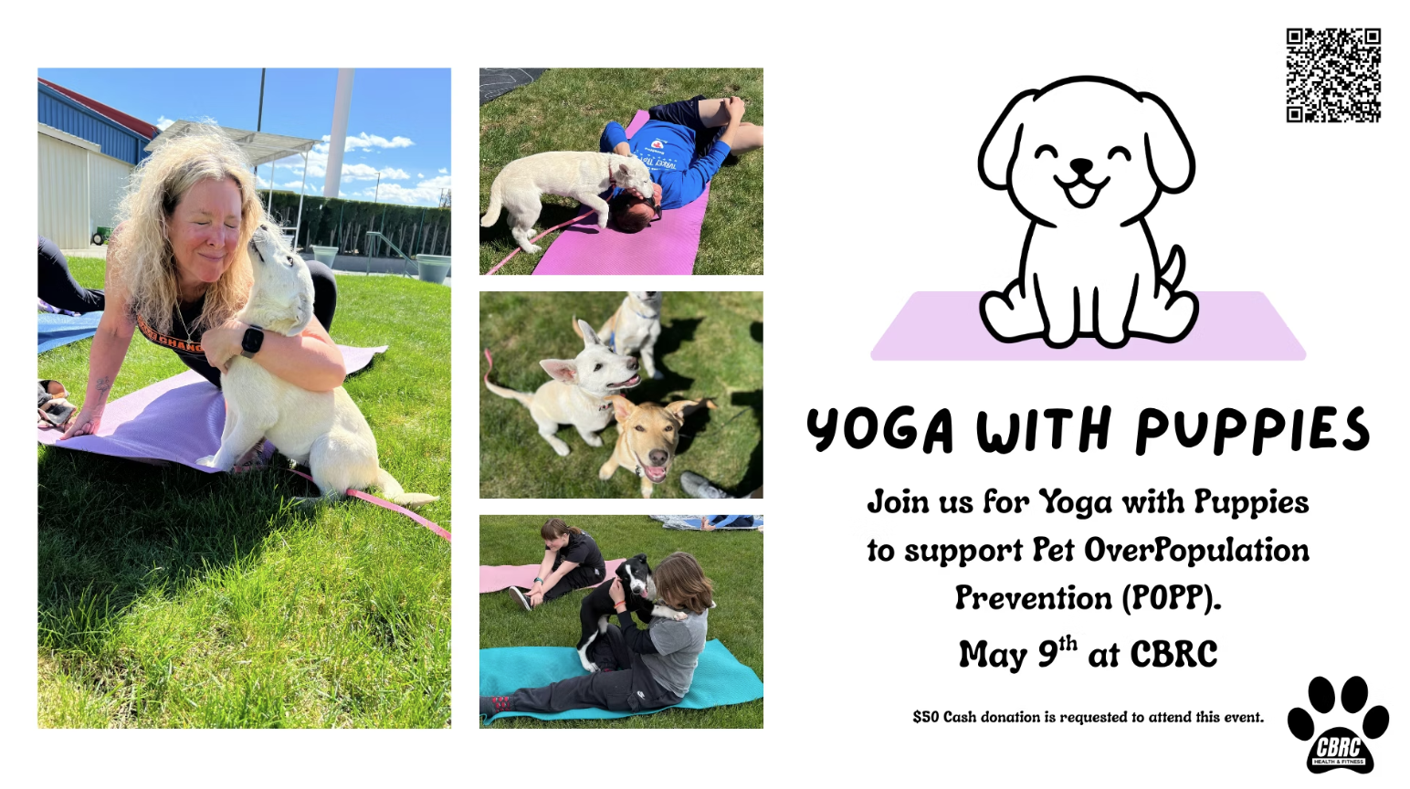 Yoga with Puppies flyer