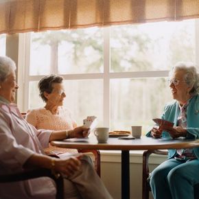 Senior Women Playing Cards — Senior Care in Warwick, RI