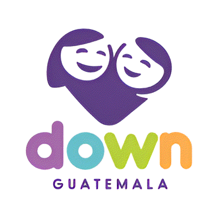 Un logotipo morado en forma de corazón con dos caras sonrientes sobre el texto colorido en minúsculas 