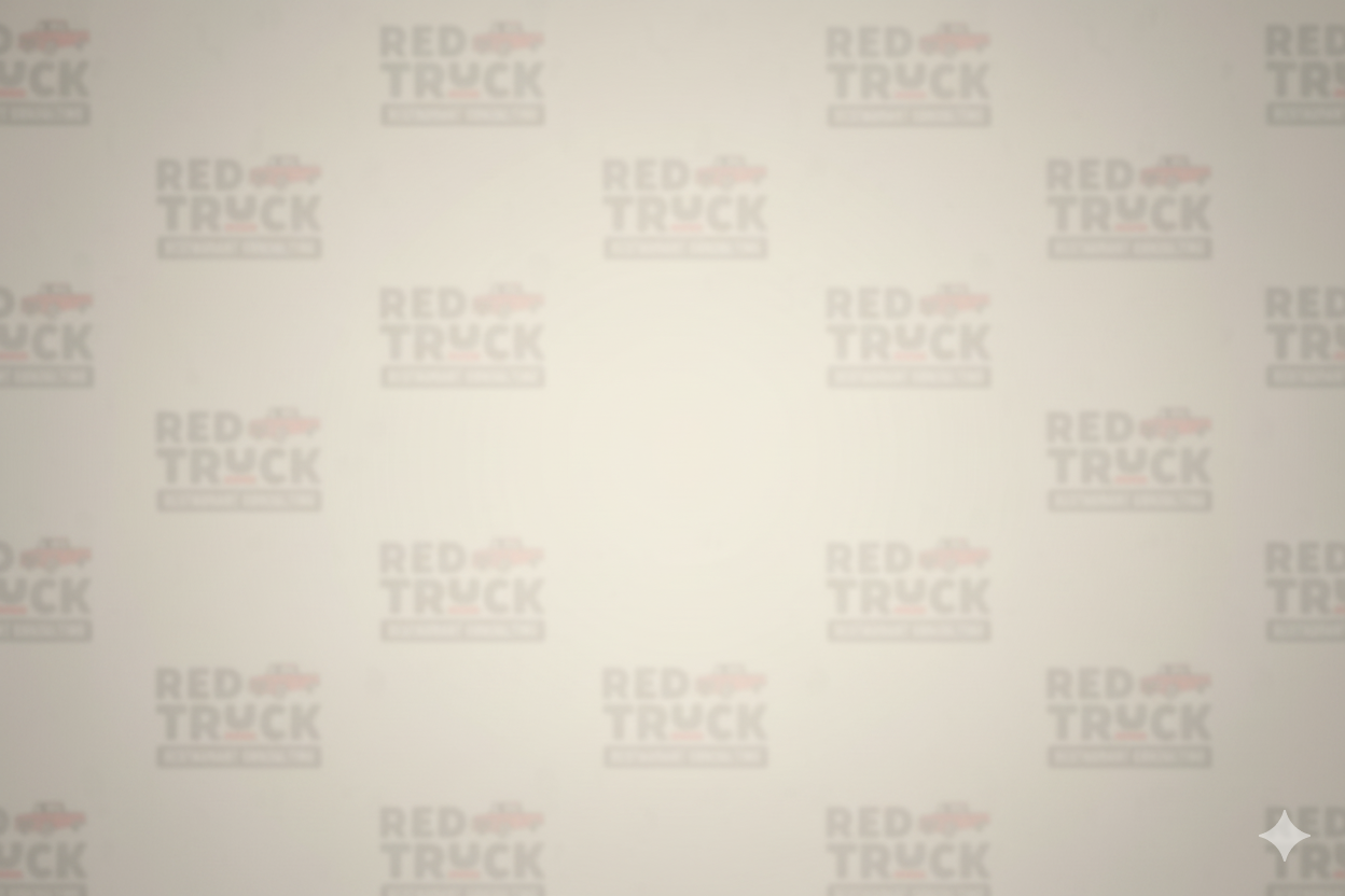 Patterned cream background with "Red Truck Restaurant Consulting" logo in red.