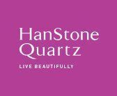 The hanstone quartz logo is on a purple background.