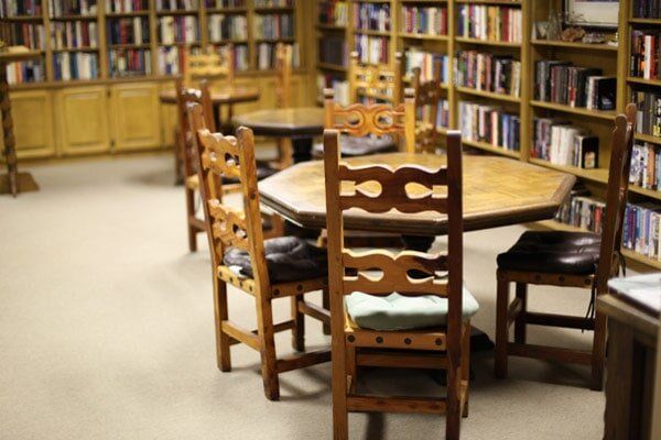 Seating space in a library