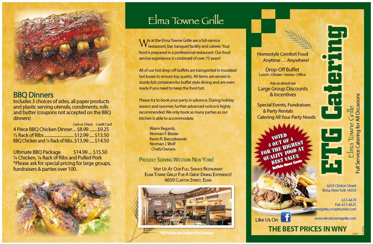 Event Catering West Seneca, NY Lancaster, NY Elma Towne Grille