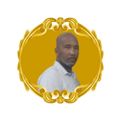 a man with a beard is in a gold frame