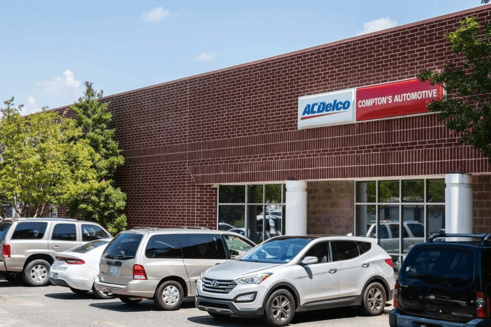 Auto repair in Charlotte, NC by Compton’s Automotive. Image of an auto repair shop's exterior.