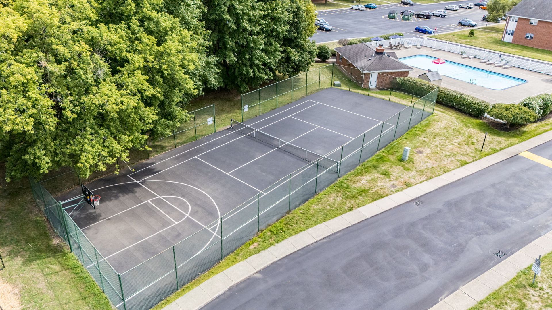 Tennis and basketball court