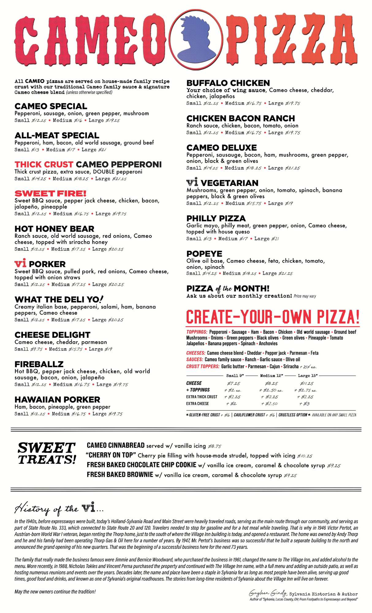 The Village Inn Sylvania - Menu Side 2