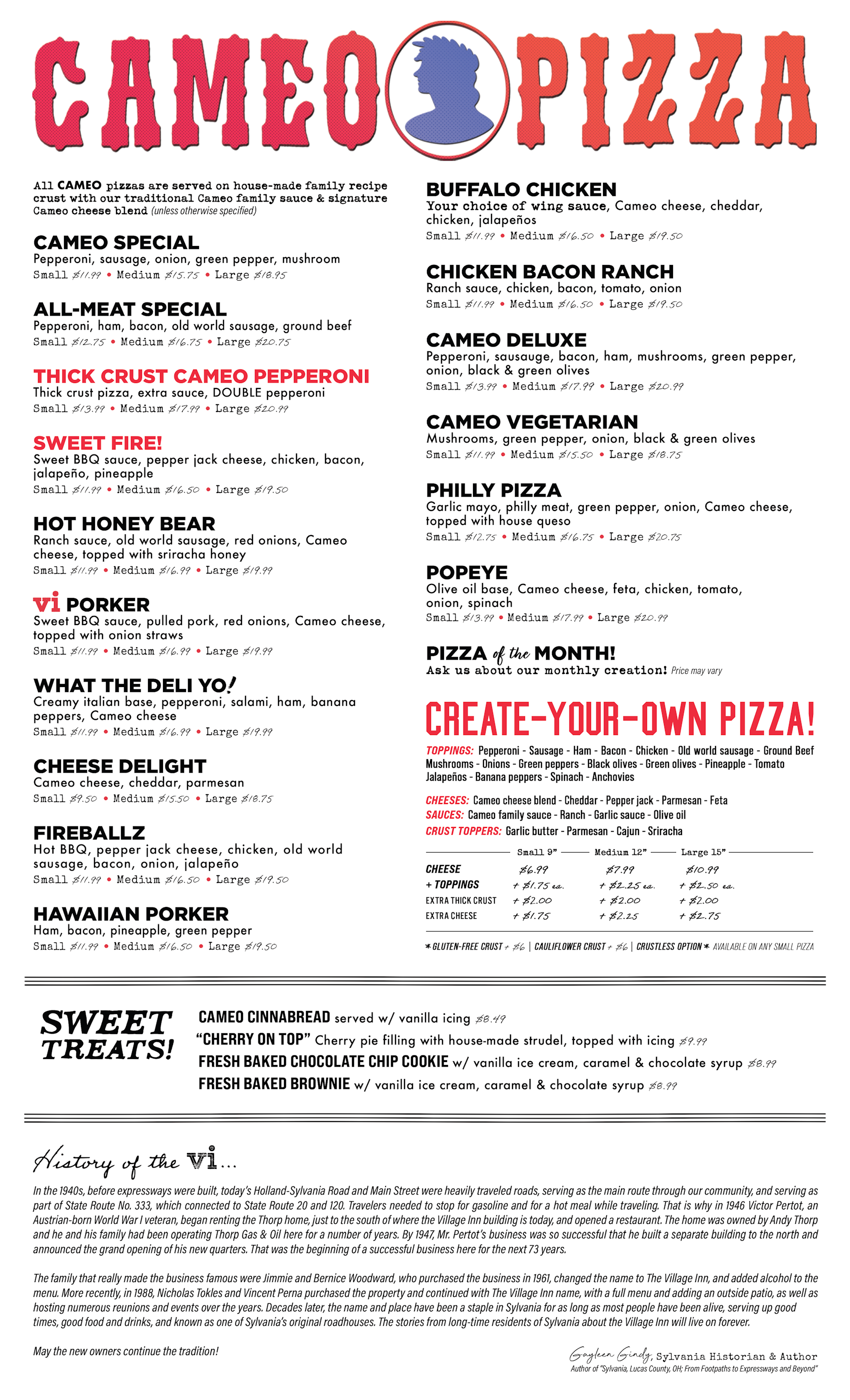 The Village Inn Sylvania - Menu Side 2