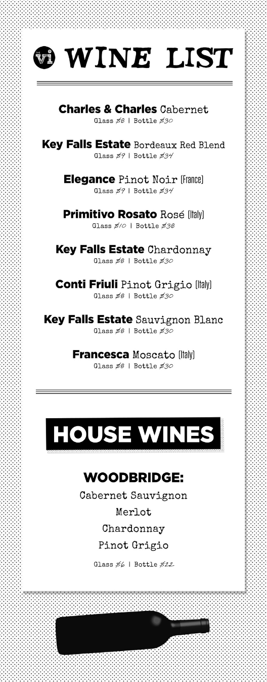 The Village Inn Sylvania - Wine List