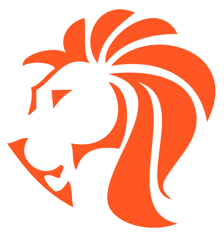 Orange stylized lion head logo  — Projected Contracting Electrical Services In Portsmith, QLD