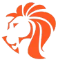 Orange stylized lion head logo — Projected Contracting Electrical Services In Portsmith, QLD