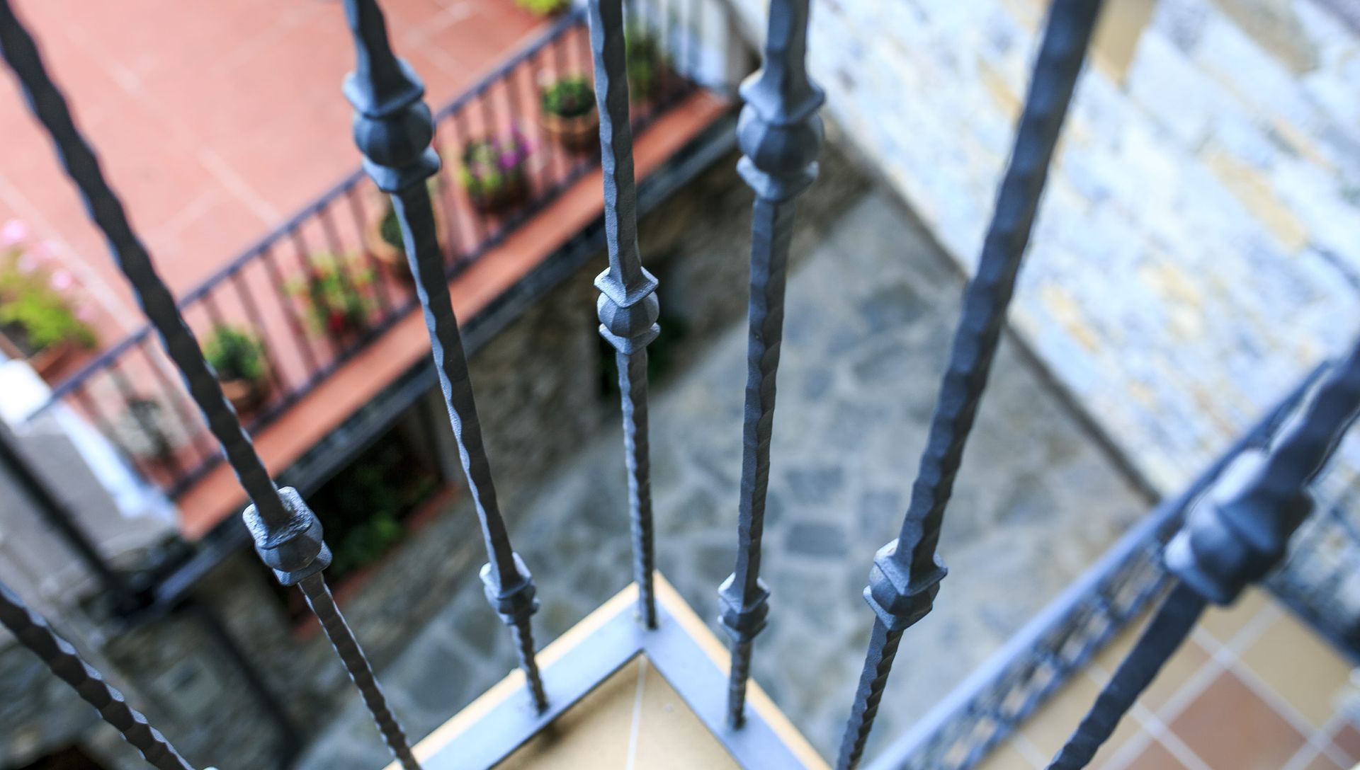iron railing closeup view