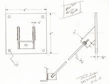 A black and white drawing of a piece of metal on a white background.