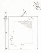 A black and white drawing of a picture frame on a white background.