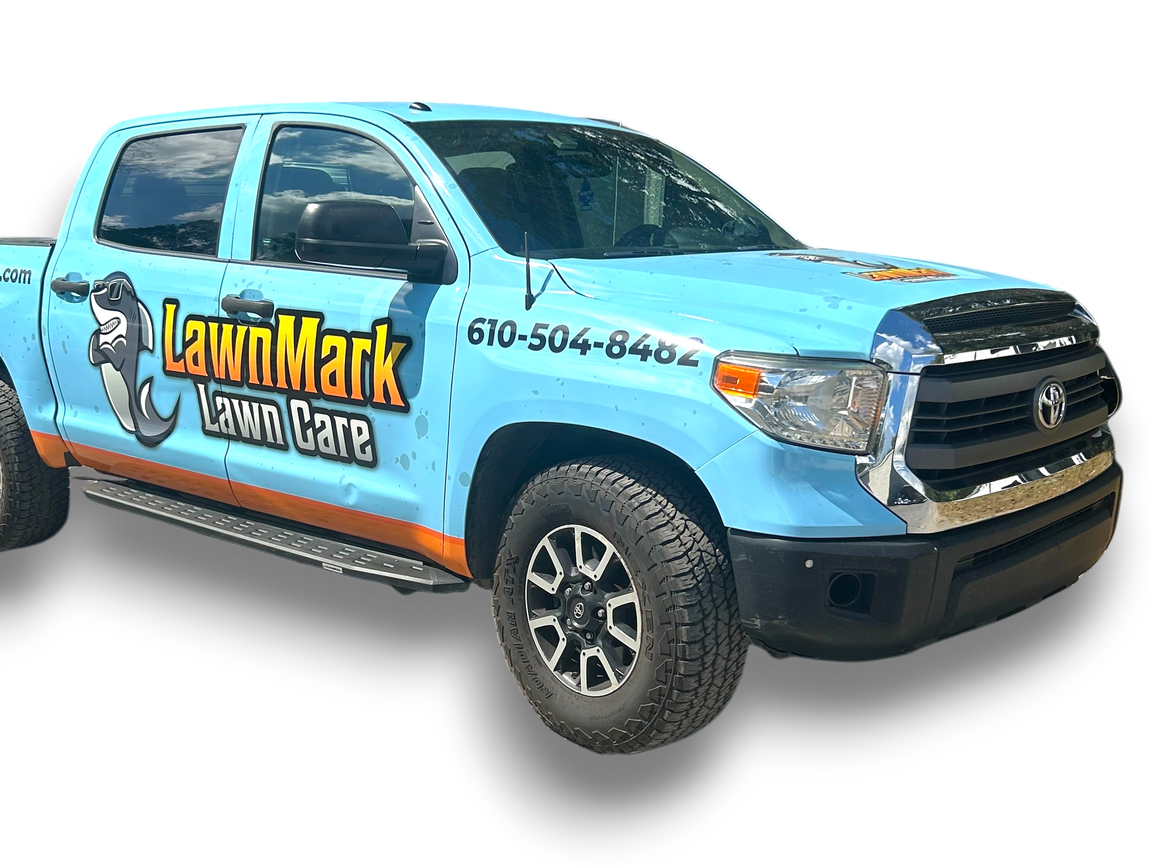 LawnMark Lawn Care Shark Mascot