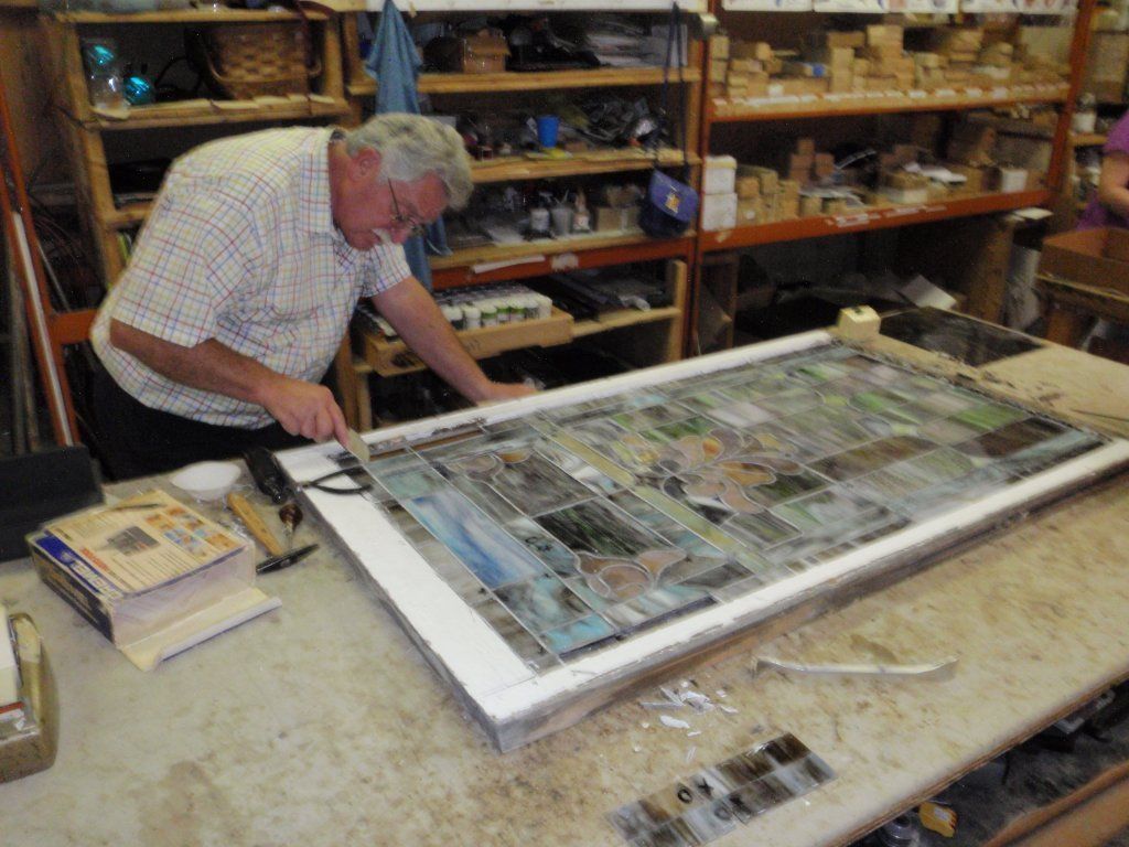 Working at the Shop to Repair and Restore — Cuyahoga Falls, OH — Leaded Glass Design