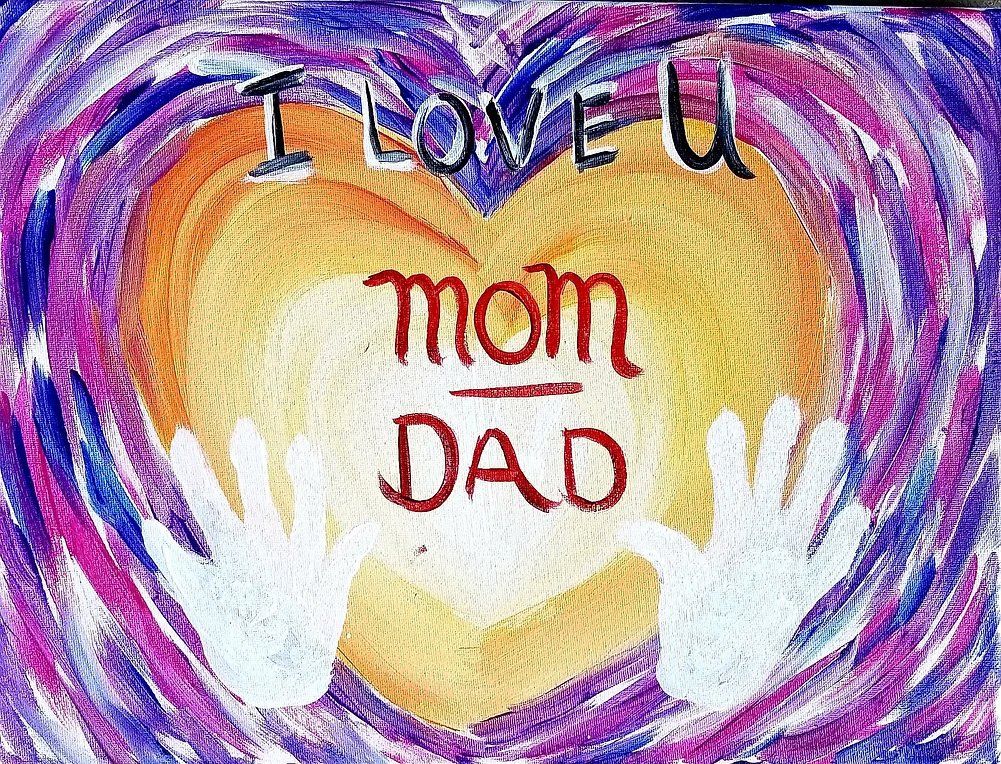 Heart-shaped artwork with 