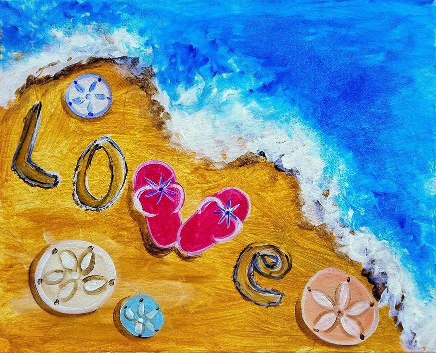 Sandy beach scene with