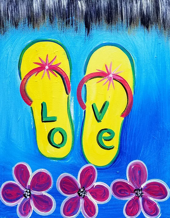 Yellow flip-flops with