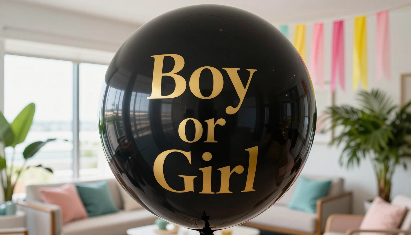 Gender Reveal Balloon Close Up