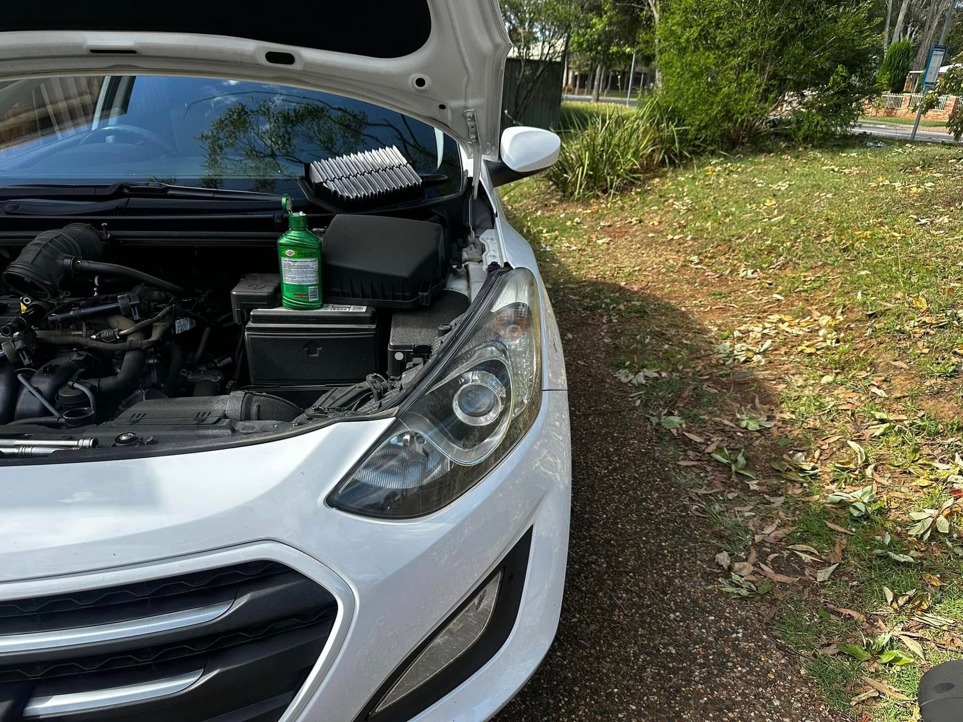 White Car With Its Hood Open, Engine Visible — JDM Mobile Mechanical in Holsworthy, NSW
