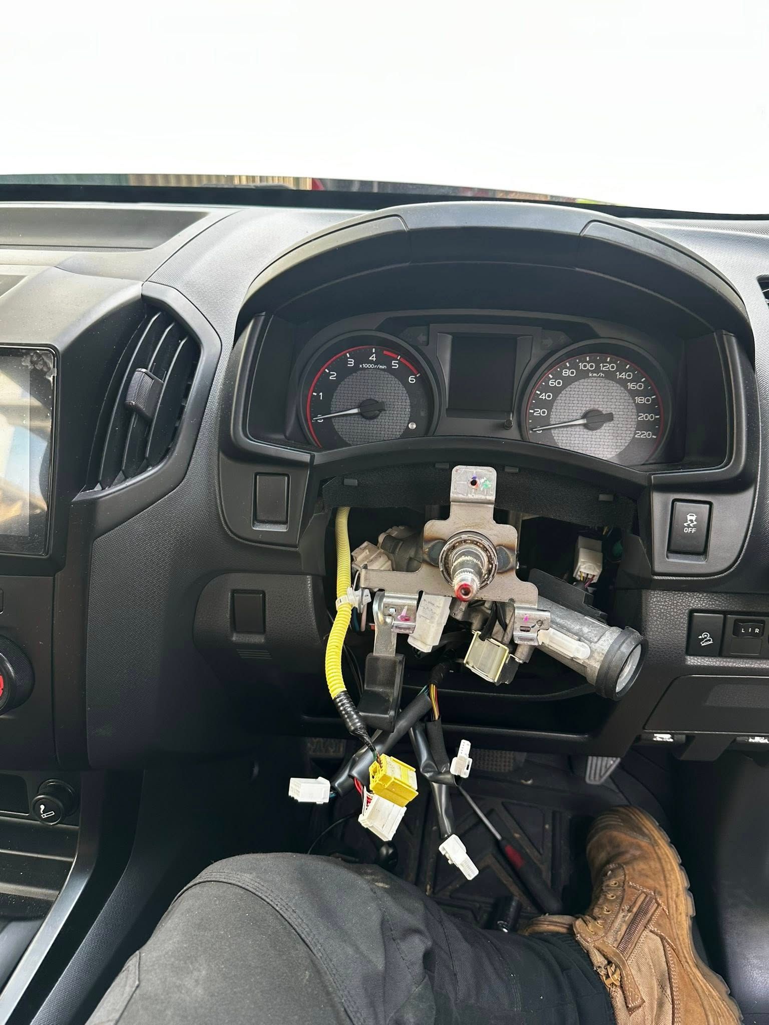Dashboard of a Vehicle With the Steering Column Exposed — JDM Mobile Mechanical in Campbelltown, NSW