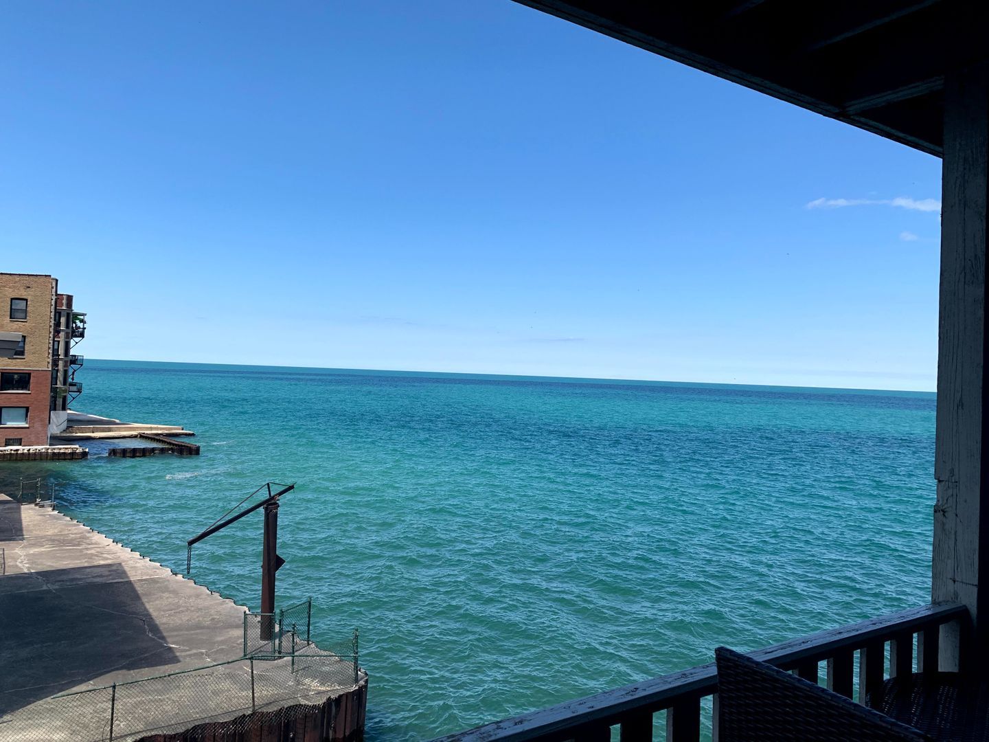 View from balcony overlooking water