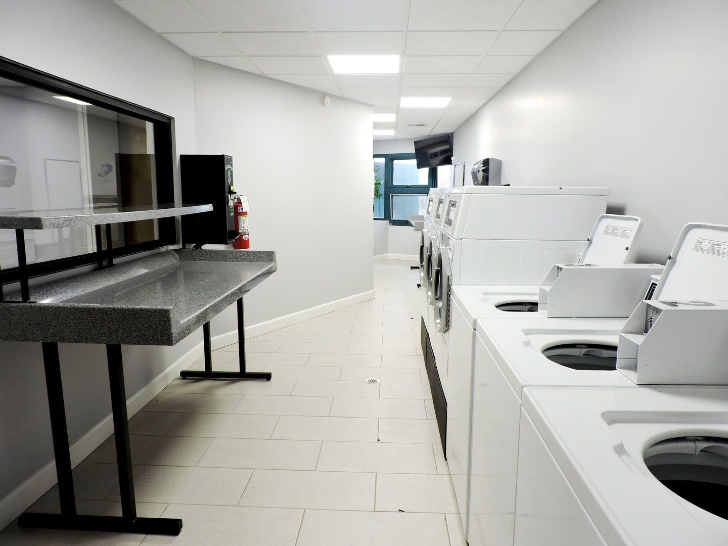 Interior of laundry facility on site