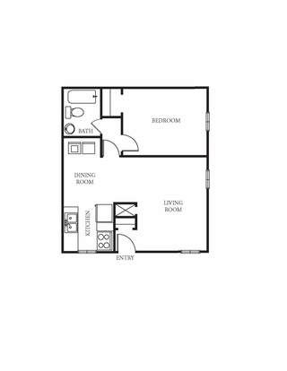1 Bedroom | 1 Bath  - Floor Plan