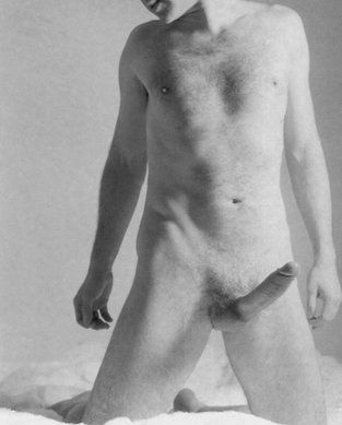 Well-endowed male nude naked life model