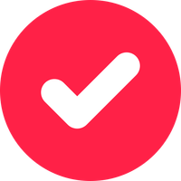 A red circle with a white check mark inside of it