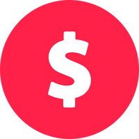 A red circle with a white dollar sign inside of it.