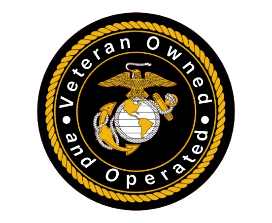 A veteran owned and operated logo for the united states marine corps