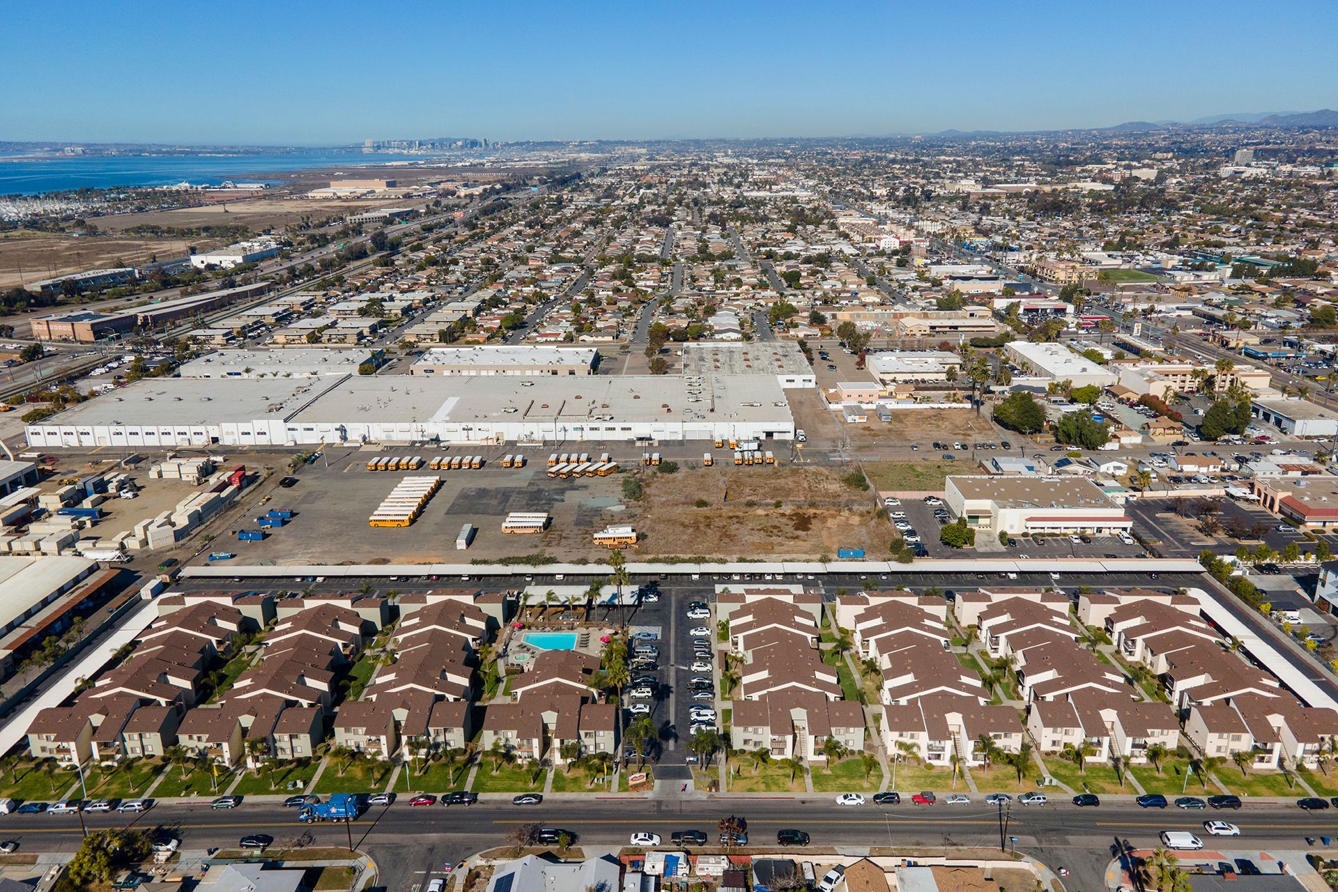 villa marina apartments aerial view