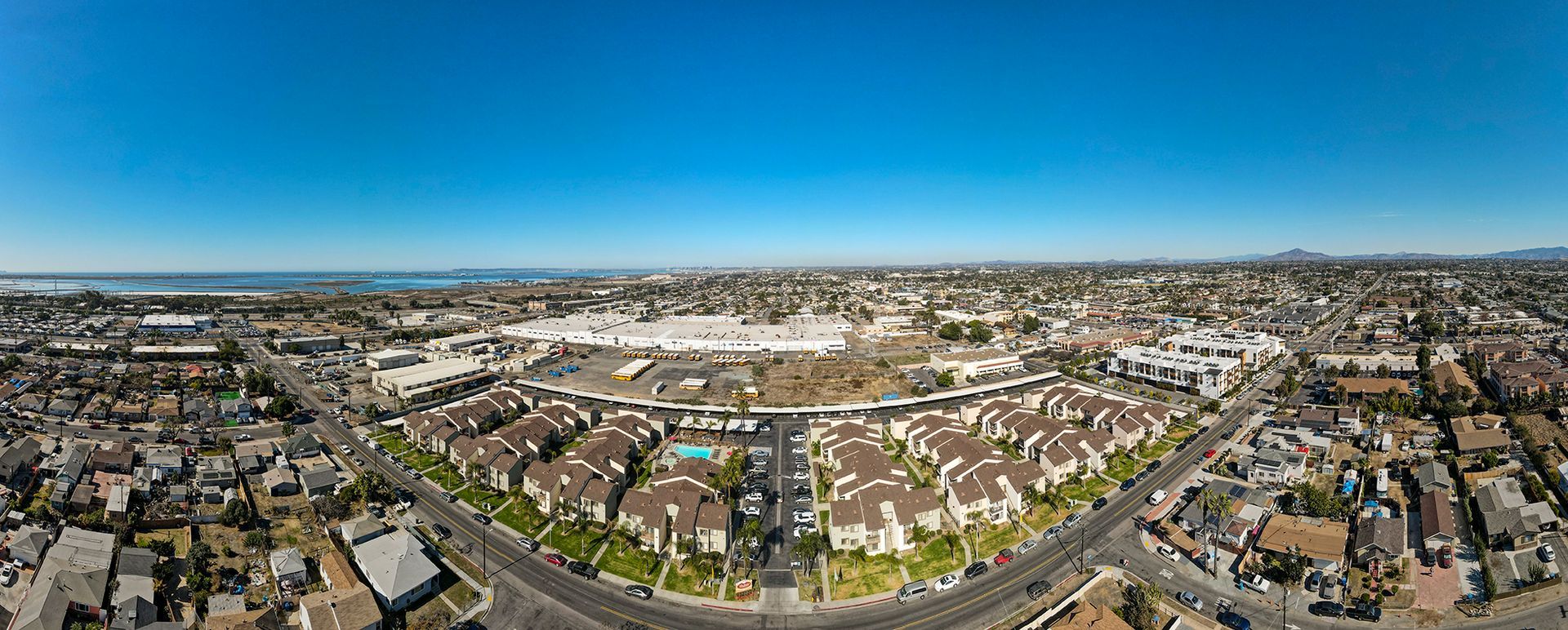 villa marina apartments aerial view